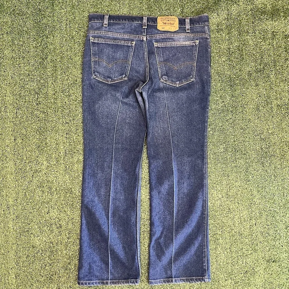 Vintage Levis 517 Jeans 36x30 Bootcut Denim Orange Tab Jeans USA 35x27.5 Fit